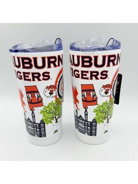 NEW Lot of 2 Auburn University 20 oz Stainless Steel Tumbler